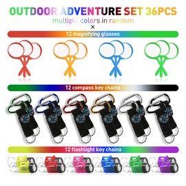 PROLOSO Nature Exploration Kit Outdoor Games Party Favors Toys for Kids Perfect for Adventure Theme Parties, Explorer, Camping, Hikes, Scouts 36 Pack
