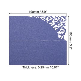 PATIKIL Table Name Place Cards,50Pcs 3.9 x 3.9inch Favor Decor Hollow Design Seat Blank Card for Wedding Party Seating Place Cards Blue