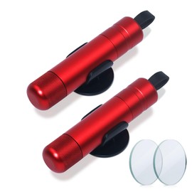 RINKOU Car Window Breaker Tool Safety Hammer with Seatbelt Cutter | Emergency Escape Tool, Glass Breaker and Seatbelt Cutter | 2-Pack with Glass Breaking Punch Safe, Mounting Clips & Practice Glass