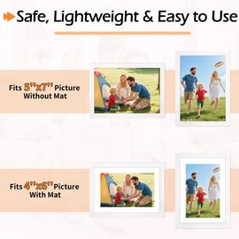 HOMERHYME 5x7 Picture Frames 2 Pack, White Frames for Wall or Tabletop Display, Photo Frame Collage with HD Plexiglass for Home Office Wall Decor, Display Pictures 4x6 with Mat or 5x7 Without Mat