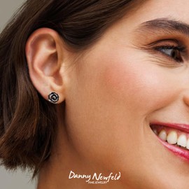 PZ Paz Creations 925 Sterling Silver Rose Flower Stud Earrings For Women - Hypoallergenic Nickel Free