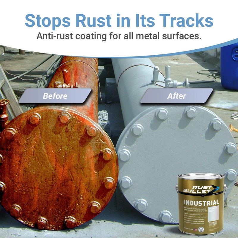 RUST BULLET Industrial - Metallic Gray - 1 Quart -