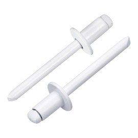 uxcell 50Pcs 1/4" x3/8" Aluminum Blind Rivets, Aluminum Grip and Steel Mandrel, Dome Head Long Split Rivets for Metal, Furniture, Automotive, White