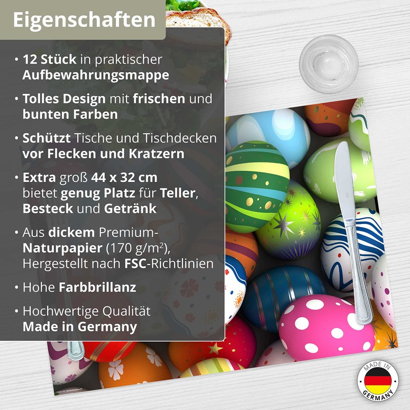 Place Mat Set - Colourful Easter Eggs - Pack of