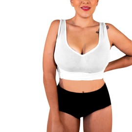 I LOVE SHAPE | Brasier Push Up para Mujer a través de Sistema de Bandas con Triple Ajuste sin Varillas Máximo Control (Copas A hasta DD) (Blanco-M) -2078
