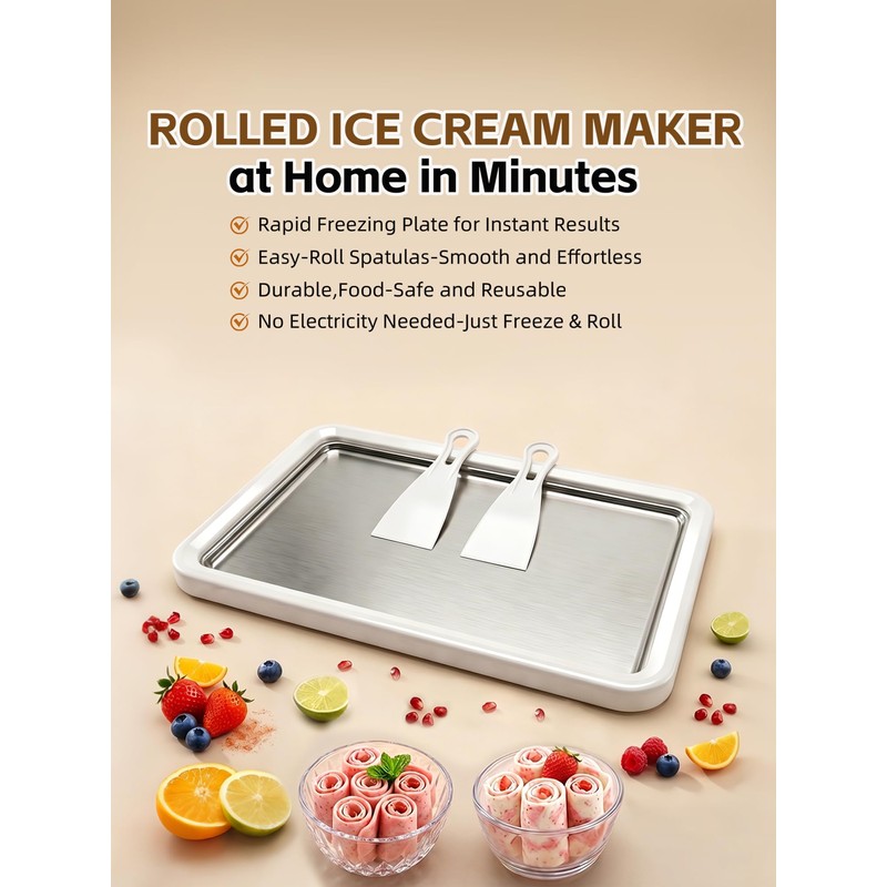 13.8 * 9.5 Inch Extra Large Rolled Ice Cream Maker,