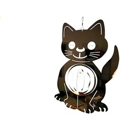BWA Hanging Stainless Steel Garden Wind Spinner Sun Catcher Crystal - Large Cat