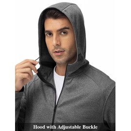 TBMPOY Men's Hooded Tracksuits Sweatsuits 2 Piece Sets Jogging Track Sweat Suit Workout Gym Warm Up Outfits with Hoodie (Dark Gray, L)