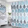 Polyester Striped Painting Shower Bath Curtain Waterproof Bathroom Curtain (S)