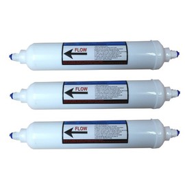 3 Pack of 6 Month Universal Inline Undersink Water Filter Cartridges Fits All undersink Systems with 1/4" Pipe