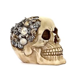 Bellaa 21329 Robot Skull Skeleton Sculpture Figure 5 inch