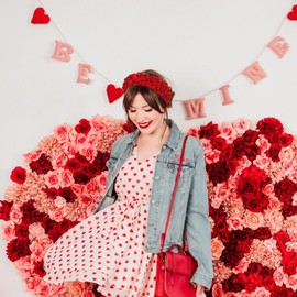 NVENF Valentine’s Day Headband for Women Love Heart Headband Jeweled Crystal Rhinestone Knotted Headband Red Pink Wide Top Knot Headband Valentine’s Day Hair Accessories Gifts (Red Heart 3)