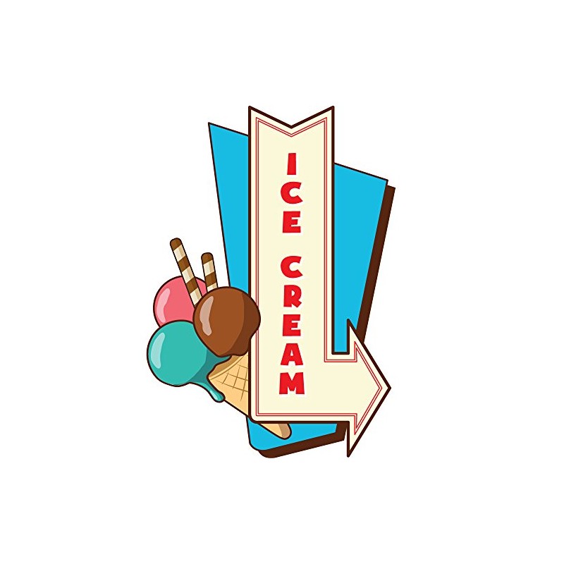 ICE Cream 4 16" Concession Decal Sign cart Trailer Stand