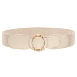 JASGOOD Women Wide Waist Belt Stretchy Elastic Vintage Belts for Dress Ladies Belt with Circle Buckle