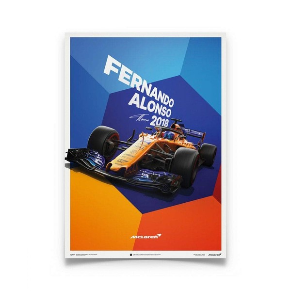 Unique & Limited Poster McLaren Fernando Alonso MCL33 F1 Car