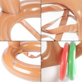 Spldsun Pack of 10 Ring Toss Game Inflatable Antlers Ring Throwing Game Set 1 Inflatable Antlers 8 Colour Inflatable Rings and 1 Air Pump for Summer Hawaii Children's Birthday Party