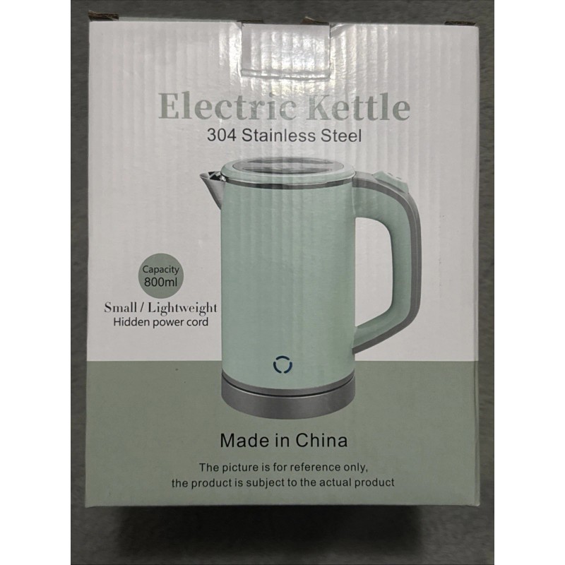 Sekaer 800ml Electric Kettle 304 Stainless Steel Portable Water Boiler