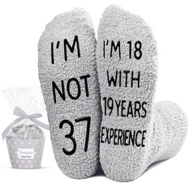 HAPPYPOP 37th Birthday Gifts for Men - Fuzzy 37 Year Old Socks, Best Gifts for Man Male Him Born in 1988
