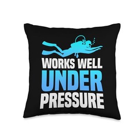 Divers Scuba Diving Mask Snorkel Fins for Men And Women Tee Throw Pillow