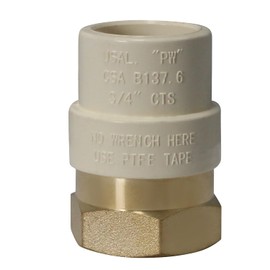 XFITTING CPVC Transition Coupling, 3/4 inch CPVC x 3/4 inch FNPT, Pack of 2