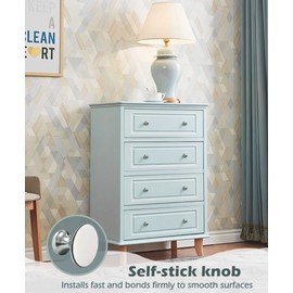 CcHhyyt 6 Pack Self-Stick Knobs Brushed Nickel Self-Adhesive Drawer Knobs Aluminum No Drilling Cabinet Handle Pull with Adhesive Grey Knob for Cupboard Fridge Dresser Window 6pcs (Grey,1-1/10”)