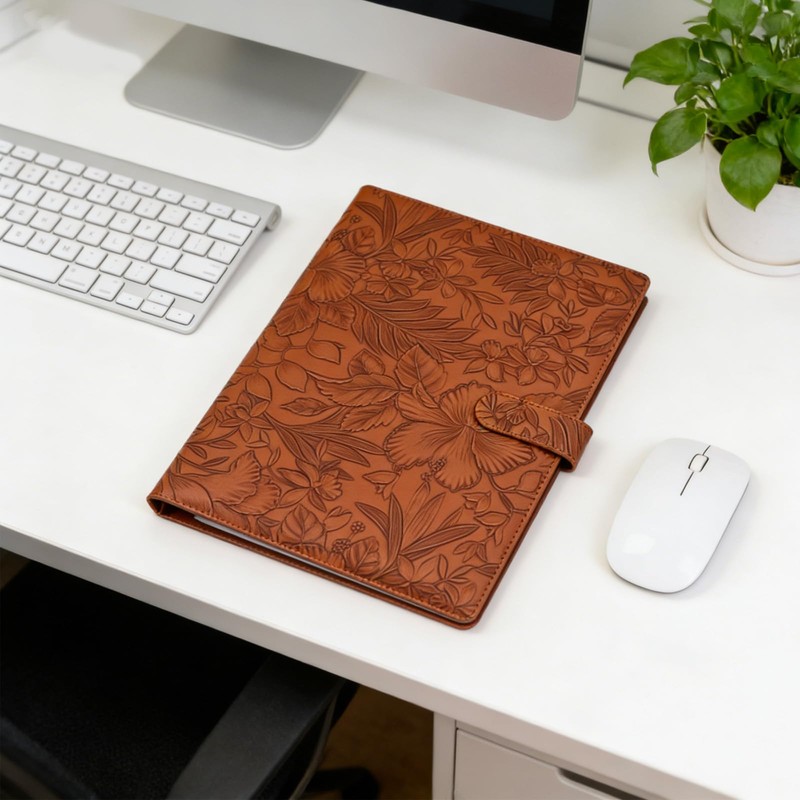 VANRA Leather Padfolio Portfolio Binder Writing Notepad Planner Organizer