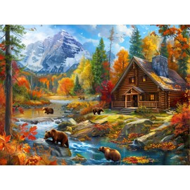 Jigsaw Puzzles 2000 Pieces for Adults Families Bear Village Pieces Fit Together Perfectly