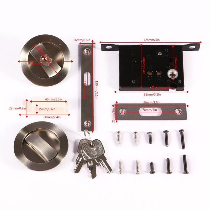 CCJH Invisible Barn Wood Sliding Door Gate Cup Handle Lock