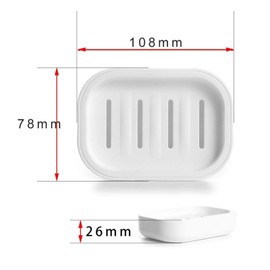 Plastic Soap Dish with Drainage,Soap Dishes Holder for Bathroom Shower，Keep Soap Dry and Easy Cleaning (White)