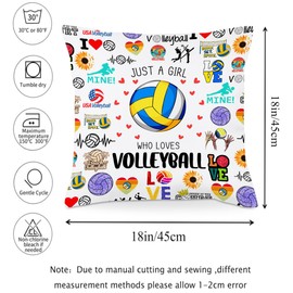 Volleyball Decor Throw Pillow Covers Inspirational Gifts for Women Volleyball Stuff Gifts for Teen Girls Volleyball Players Teams Birthday Gifts for Her Best Friend BFF Bestie 18x18 Inch Pillowcase