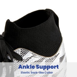 Boys Girls Soccer Cleats High Top Lightweight Training Football Shoes Little Big Kid Youth Firm Ground Athletic Outdoor Turf Indoor Lace Up Non-Slip Comfortable Durable Flexible Traction Breathable 1