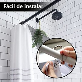 Ganchos para Cortina De Baño, 24 Piezas Aros De Cortina De Ducha De Acero Inoxidable, Ganchos para Cortina De Ducha para Cortinas De Ducha Y Forros (Plata)
