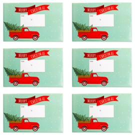PackRite Holiday Bubble Mailers Christmas Padded Envelopes Self-Sealing Decorative Mailing Envelopes, 6 Pack, Christmas Truck, Large 10.5 x 16 Bubble Mailers