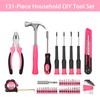 Elevon 131-Piece Pink Tool Set, Self-Use Tool Set with Storage