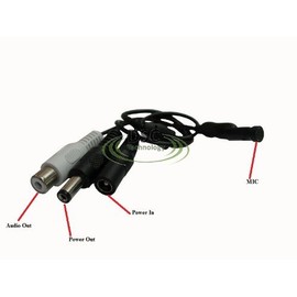 DSC-MP100 High Sensitive Preamp Mini Microphone with Power Bypass for Security Audio Sound Voice Monitoring Recording by DIYSecuritycameraworld