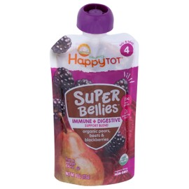 HAPPY TOT Organic Super Bellies Immune & Digestive Support Baby Food, 4 OZ