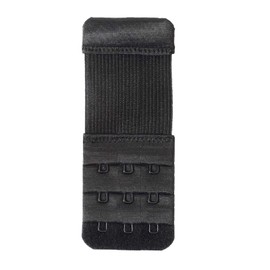 YARBAR Women's Bra Extender 3 Hook / 2 Hook Bra Extension Strap Soft and Comfortable, Black, 1/2 Inch Spacing, 3/4" hook spacing