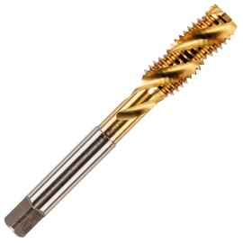 Rennie Tools - M8 x 1.25 Spiral Flute Tap HSS M2 Titanium (TiN) Coated 8mm Thread. Metric Hand/Machine Screw Tap Metric Coarse. for Tapping Blind Holes. Pack of 1