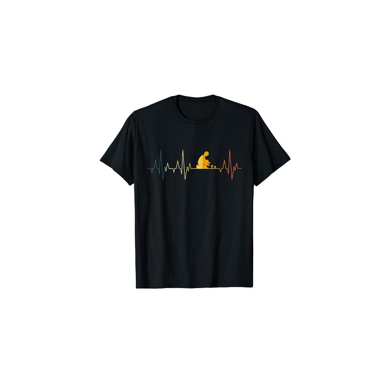 Mushroom Collector Heartbeat Retro Mushrooms Collecting ECG Sponge T-Shirt