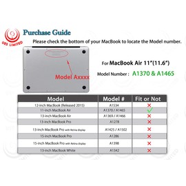 UESWILL Glossy See Through Hard Shell Case Cover Compatible with MacBook Air 11 inch (Model: A1370/A1465) + Microfibre Cleaning Cloth, Crystal Clear