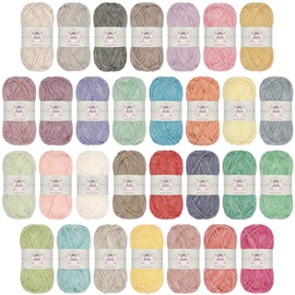 JubileeYarn Divine Treasures Yarn - 50g/Skein Fine Cotton Acrylic Blend - Variety Pack - 4 Skeins