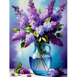 Diamond Painting Kits for Adults, 5D Flowers Diamond Art Kits for Beginner, DIY Full Drill Vase Gem Art Kits for Home Decor Wall Art and Crafts 12x16 Inch