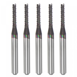 sourcing map End Mill CNC Router Bits, 1.8mm x 9.5mm 1/8" Shank Diamond Film Coated Carbide Engraving Bit Milling Cutter Left Hand for PCB Plastic Fiber Wood 5pcs