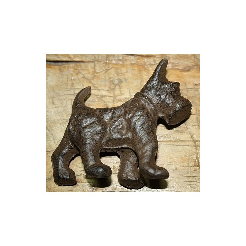 Vintage Cast Iron Scottie Dog Doorstop Papper Weight Schnauzer Dogs