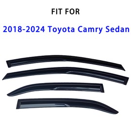 LIKDIKDIK Window Visors Compatible with 2018-2024 Toyota Camry Sedan, Tape On Side Vent Window Deflector Rain Guard Shade,Rain Guards for Car Windows,Truck Accessories-4pcs