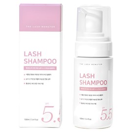 Lash Monster Vegan Lash Shampoo 5.5 Hypoallergenic, slightly acidic eyelash cleanser, 1 pc, 100ml / 래쉬몬스터 비건 래쉬 샴푸 5.5 저자극 약산성 속눈썹 클렌져, 1개, 100ml