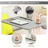 Over the Bed Table with Hidden Wheels,Height Adjustable Bedside Table