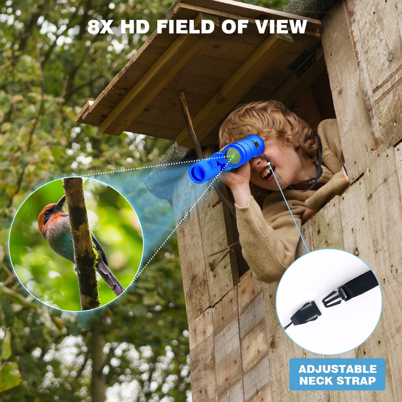 Binoculars for Kids High-Resolution 8x21,Shockproof Compact Kids Binoculars with Neck