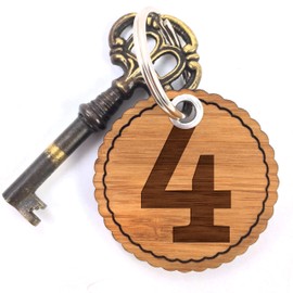 Mr. & Mrs. Panda Rundwelle Keyring Four - Gift, Lanyard, Number 4, Bag Pendant, Lucky Charm, Signs, Numbers, Letters, neutral