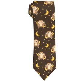 GONGTAOMO Cute Monkey Banana Mens Novelty Necktie Ties Funny Neckties Fashion Neck Ties Wedding Business Party Gifts